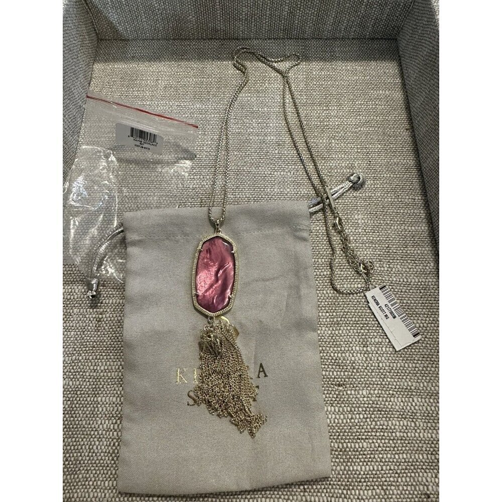 Kendra Scott Burgundy Illusion Rayne Long Necklace In Gold NEW $80